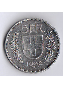 1932 B - 5 Franchi Argento Svizzera Guglielmo Tell BB